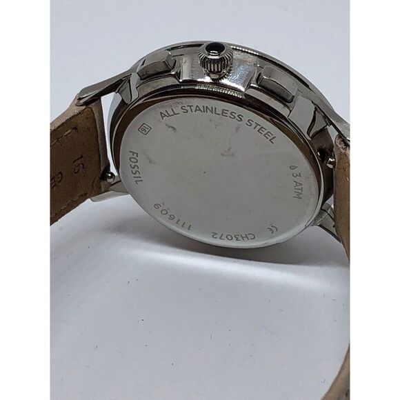 Fossil CH3972 Women's Leather Analog Dial Quardz Genuine Pre-Owned Watch Bb118 - Picture 8 of 10